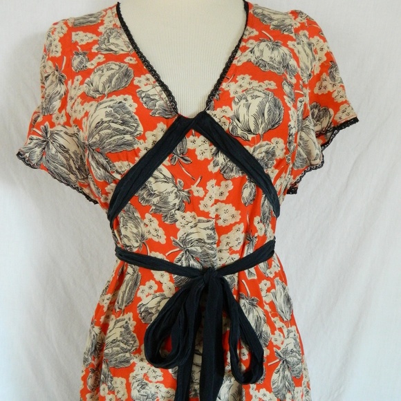 Anthropologie Vintage Maeve Chinaberry Silk Dress - Picture 2 of 8